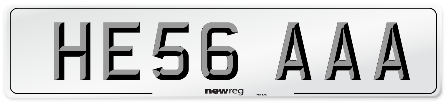 HE56 AAA Number Plate from New Reg
